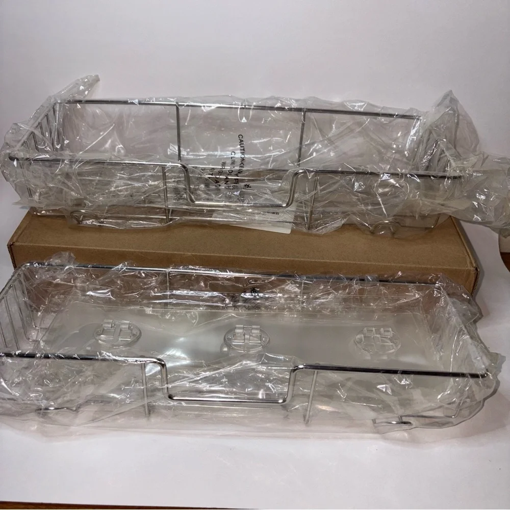 Metal Adhesive Bathroom Shower Shelf Set of 2 Silver Color NIB Wall Caddy